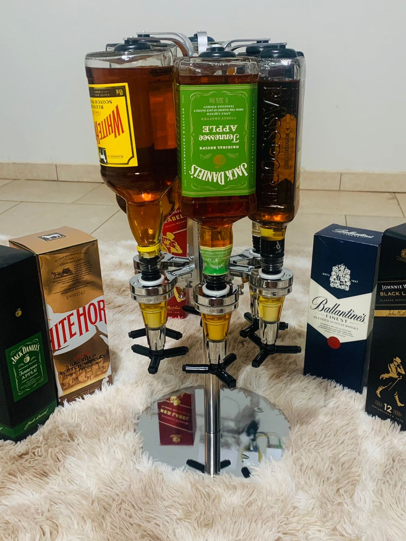 Dosador 6 Garrafas Whiskys Exclusivo + Brinde Planilha de Precificar Doses 2.0 (Kaw white)